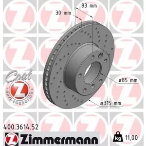 Тормозной диск ZIMMERMANN 400.3614.52