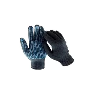 Захисні рукавички Werk ХБ чорні, сині "квадрати" (WE2122)