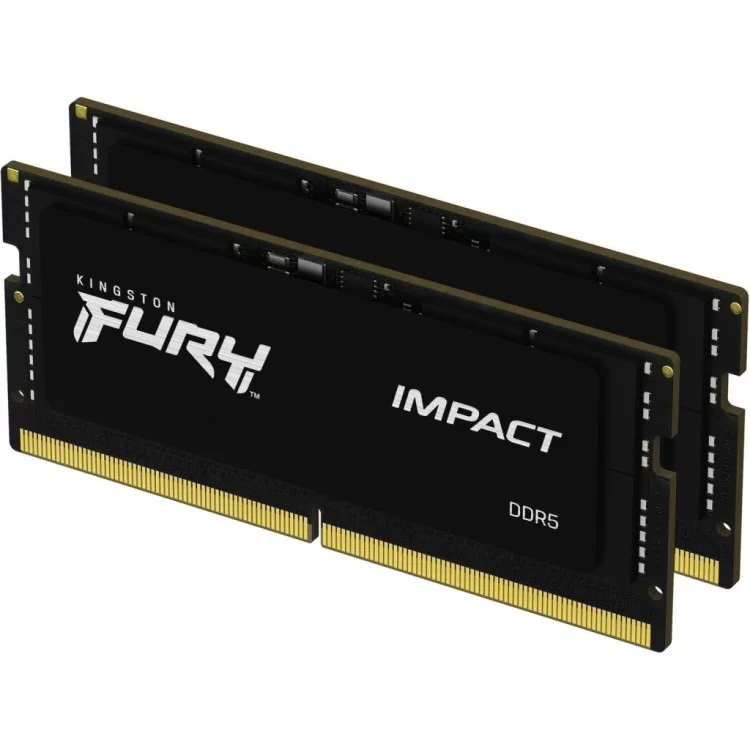 Модуль пам'яті для ноутбука SoDIMM DDR5 32GB (2x16GB) 5600 MHz Impact Black Kingston Fury (ex.HyperX) (KF556S40IBK2-32) ціна 7 934грн - фотографія 2