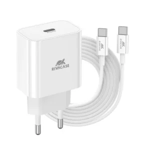 Зарядний пристрій RivaCase 1xUSB Type-C PD 20 Вт кабель Type-C white (PS4101 WD4 (White))