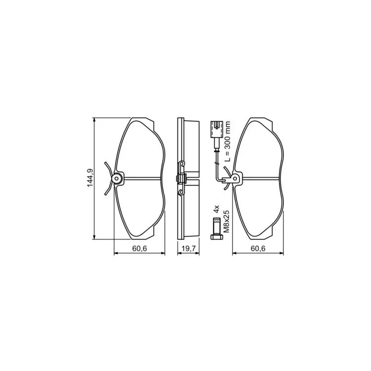 продаємо Гальмівні колодки Bosch 0 986 424 556 в Україні - фото 4