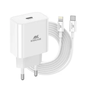 Зарядное устройство RivaCase 1xUSB Type-C PD 20 Вт кабель Type-C-Lighting white (PS4101 WD5 (White))