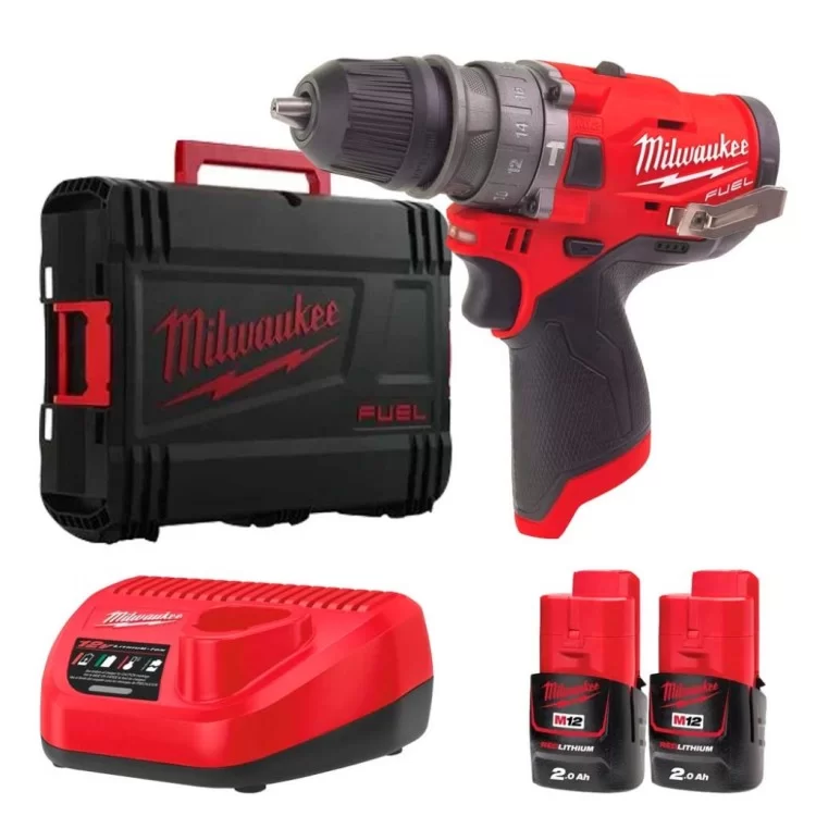 Шуруповерт Milwaukee M12 FPDX-202X, 37Нм, 2x2Ач, 2 насадки, кейс (4933464136)