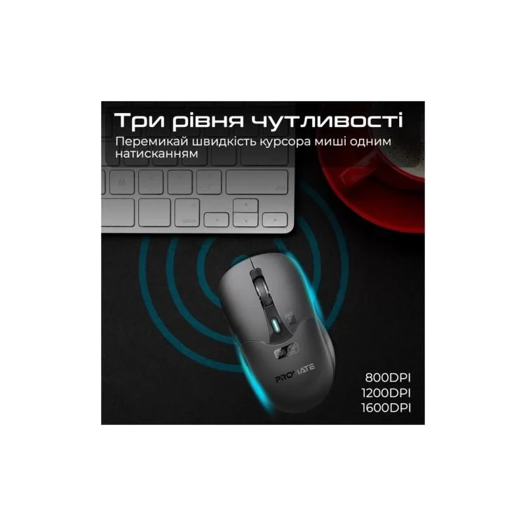 продаем Мышка Promate Samo Wireless/Bluetooth Black (samo.black) в Украине - фото 4