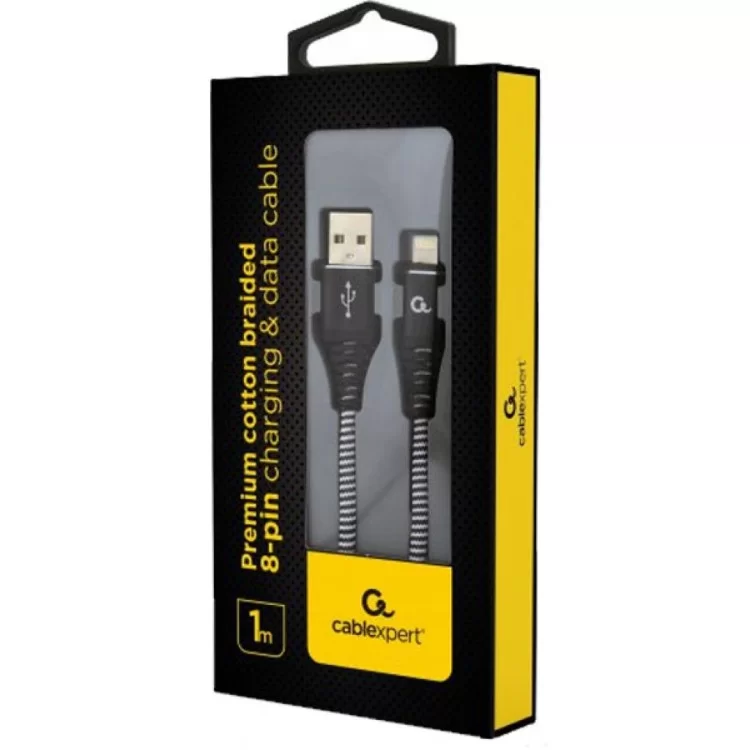 Дата кабель USB 2.0 AM to Lightning 1.0m Cablexpert (CC-USB2B-AMLM-1M-BW) ціна 216грн - фотографія 2