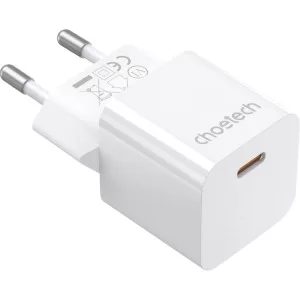 Зарядное устройство Choetech GaN USB-C 20W QC3.0/PD/PPS (PD5010-EU-WH)