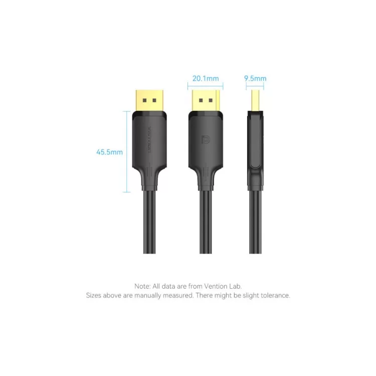 Кабель мультимедійний DisplayPort to DisplayPort 5.0m V1.2 4K 60Hz 3D Dolby 7.1 Vention (HAKBJ) - фото 12