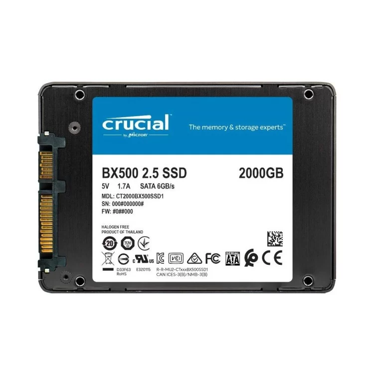 Накопичувач SSD 2.5" 2TB Micron (CT2000BX500SSD1) ціна 9 646грн - фотографія 2