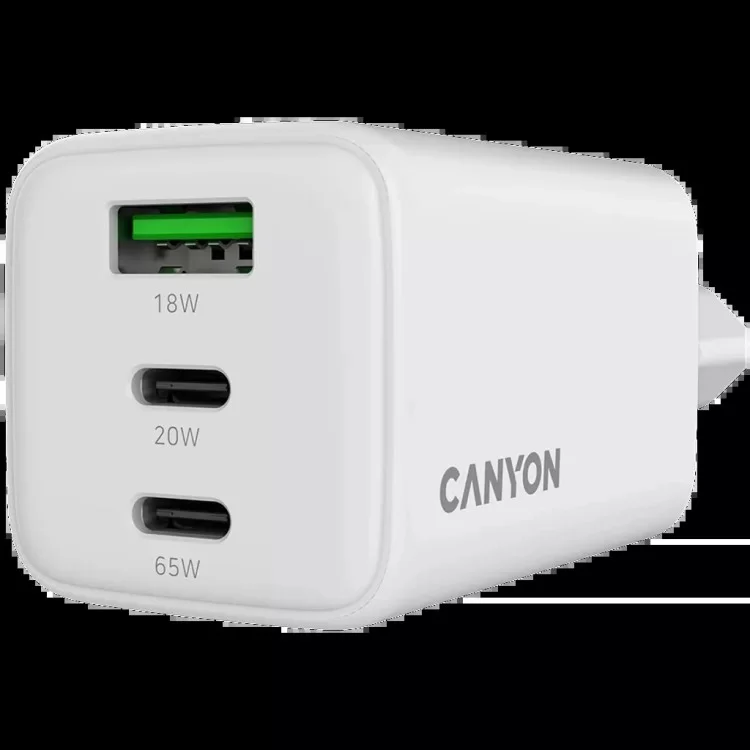 Зарядний пристрій Canyon CU65ACC GaN 65W 2xPD 1xQC EU White (CNS-CUW65ACC) відгуки - зображення 5