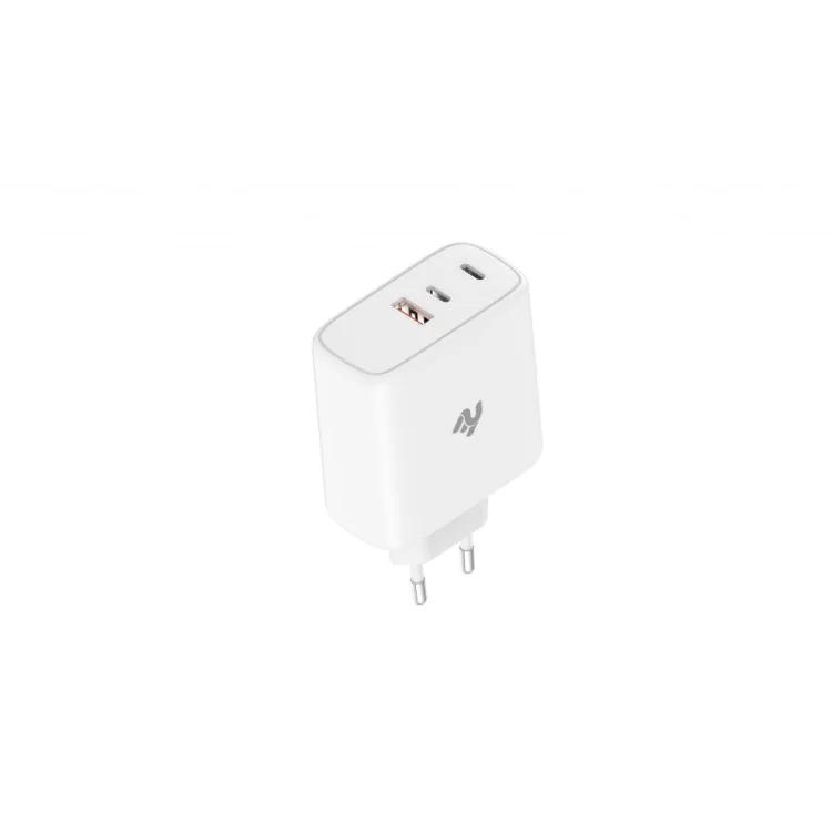 Зарядний пристрій 2E USB-C Wall Charger GaN 65W, white (2E-WC3USB65W-W) ціна 1 868грн - фотографія 2