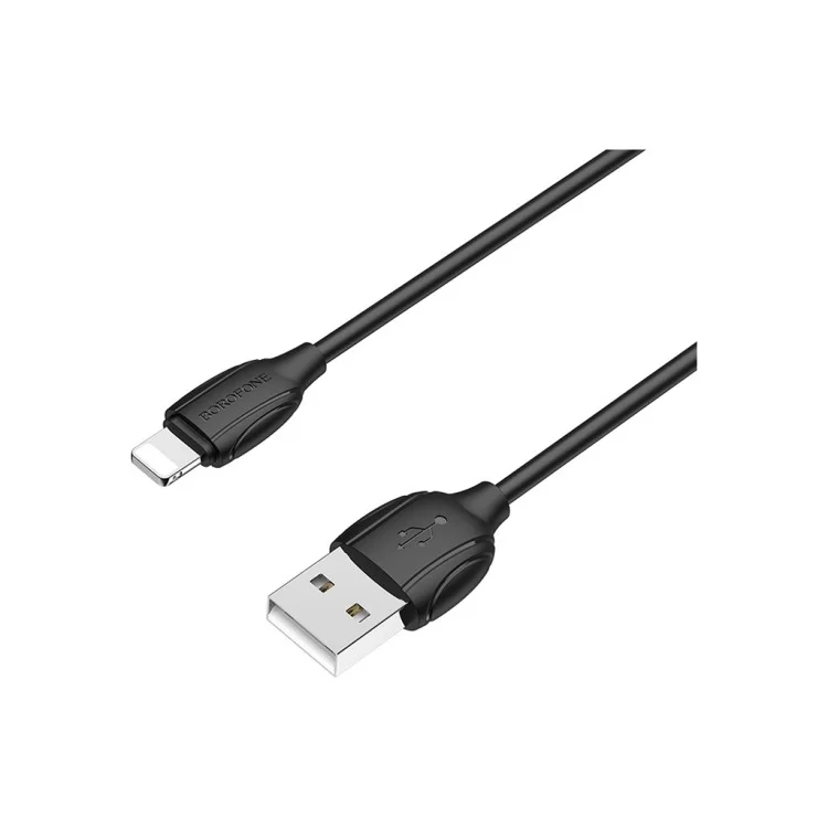 Дата кабель USB 2.0 AM to Lightning 1.0m BX19 Benefit 3A Black BOROFONE (BX19LB) цена 83грн - фотография 2