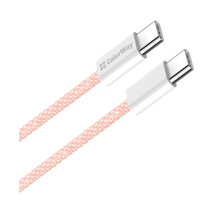 Дата кабель USB-C to USB-C 1.0m 60W 3.0А pink ColorWay (CW-CBPDCC061-P) ціна 237грн - фотографія 2