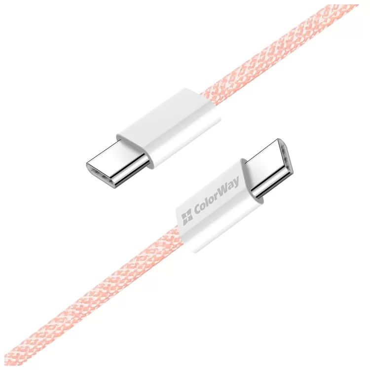 продаємо Дата кабель USB-C to USB-C 1.0m 60W 3.0А pink ColorWay (CW-CBPDCC061-P) в Україні - фото 4