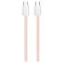 Дата кабель USB-C to USB-C 1.0m 60W 3.0А pink ColorWay (CW-CBPDCC061-P)