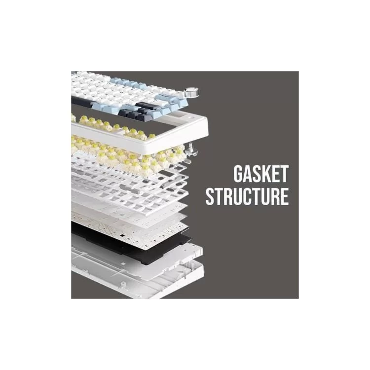 Клавіатура Aula F75 Gasket Greywood V3 switch Hot-Swap PBT Wireless/Bluetooth/USB White (6948391208640) характеристики - фотографія 7