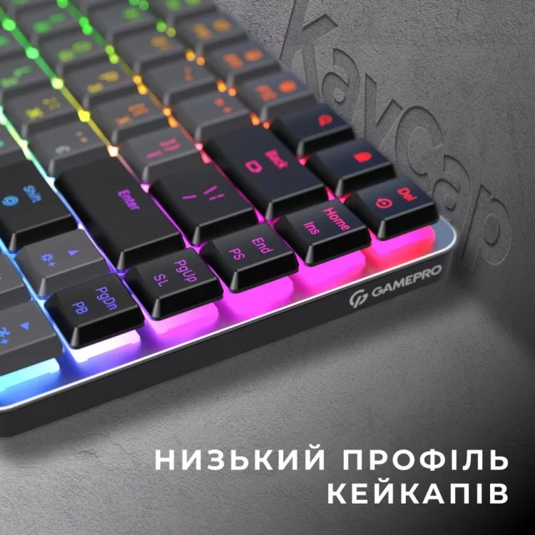 Клавіатура GamePro MK230R Red Swich Low Profile RGB Wireless/Bluetooth/USB Dark Gray (MK230R) інструкція - картинка 6