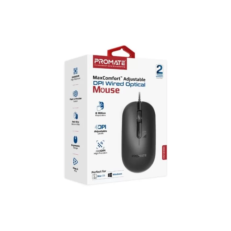 Мишка Promate CM-2400 USB Black (cm-2400.black) ціна 382грн - фотографія 2