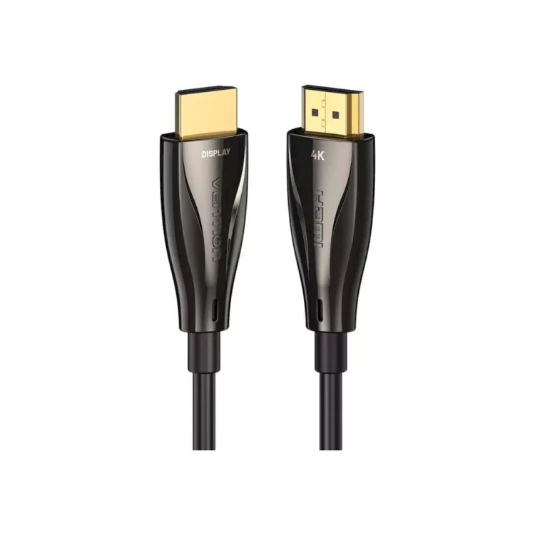 Кабель мультимедійний HDMI to HDMI 50.0m V2.0 Optical 4K 60Hz 18Gbps Dolby 7.1 PVC Black Zinc Alloy Vention (ALABX) ціна 7 818грн - фотографія 2