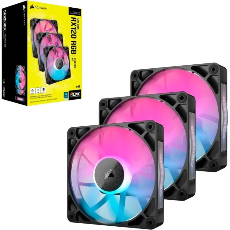 продаем Кулер для корпуса Corsair iCUE Link RX120 RGB PWM Triple Pack (CO-9051018-WW) в Украине - фото 4