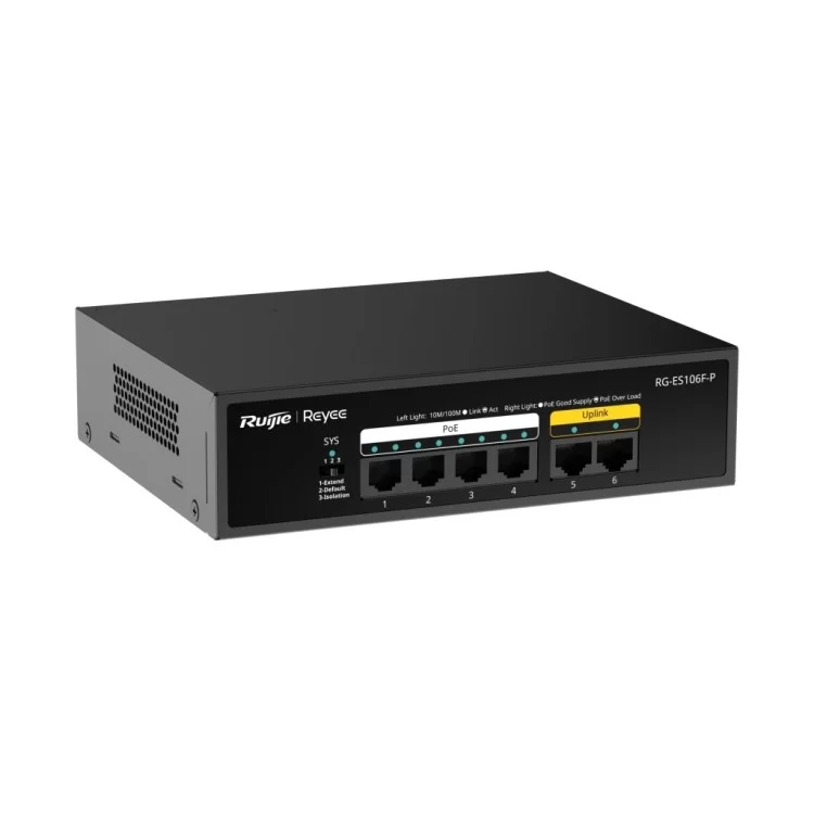 Комутатор мережевий Ruijie Networks RG-ES106F-P ціна 3 806грн - фотографія 2