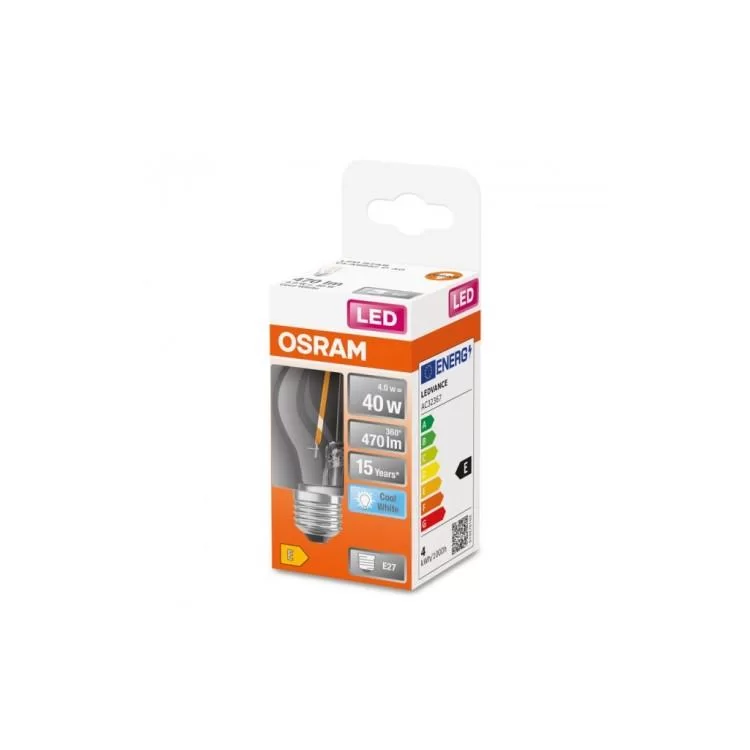 продаємо Лампочка Osram LED CL P40 4W/840 230V FIL E27 (4058075435148) в Україні - фото 4