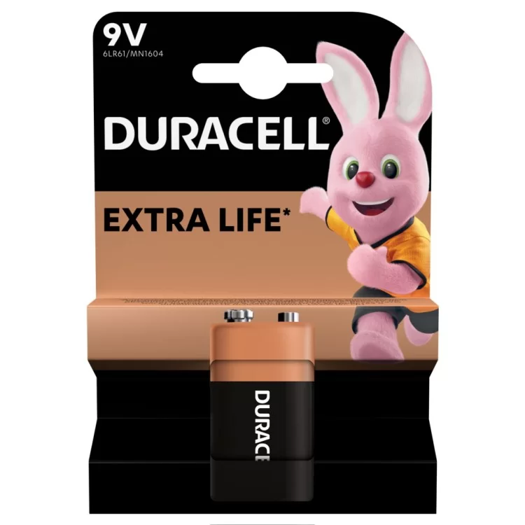 Батарейка Duracell 9V лужна 1шт. в упаковці (5000394066267 / 81483681) ціна 360грн - фотографія 2