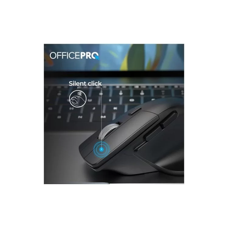 Мишка OfficePro M395B Silent Click Ergonomic Wireless Black (M395B) - фото 10