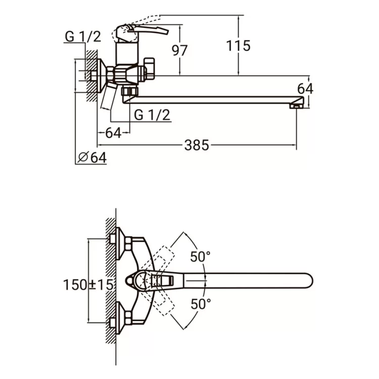 Смеситель AQUATICA KM-2C233C характеристики - фотография 7