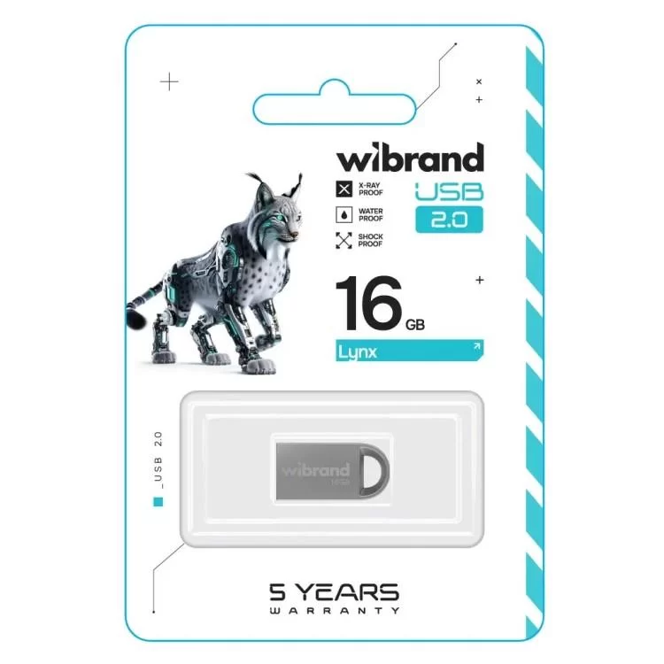 USB флеш накопичувач Wibrand 16GB lynx Silver USB 2.0 (WI2.0/LY16M2S) ціна 264грн - фотографія 2