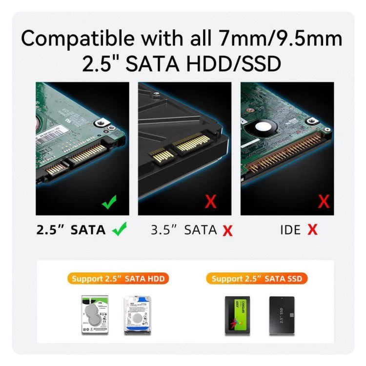 в продажу Кишеня зовнішня Maiwo 2.5" SATA/SSD HDD - USB3.0 (K2510B) - фото 3