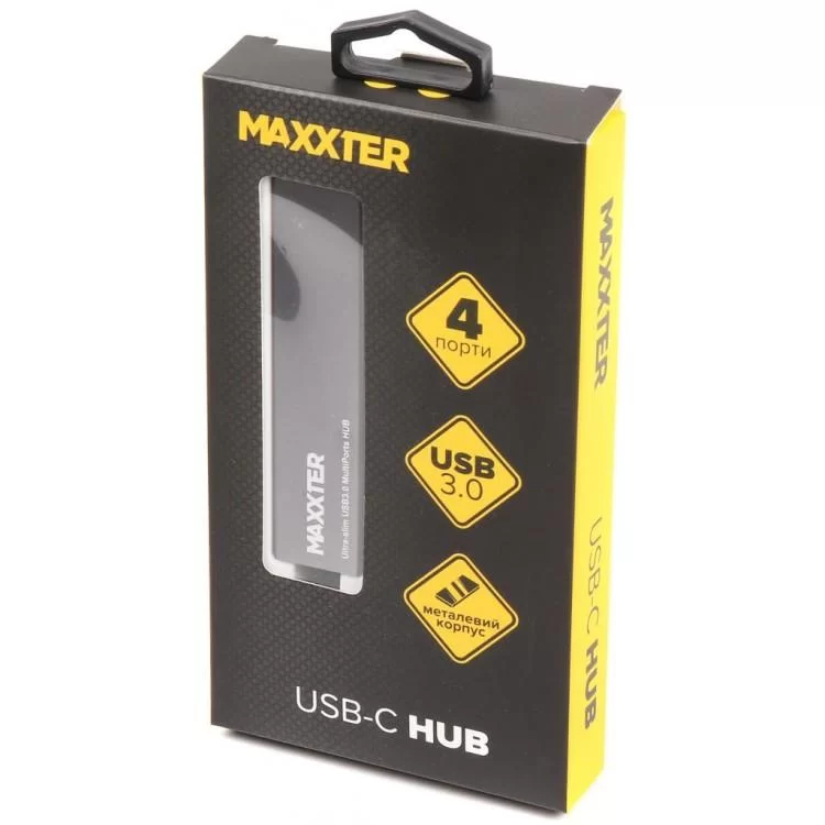 в продажу Концентратор Maxxter USB 3.0 Type-C 4 ports grey (HU3С-4P-02) - фото 3