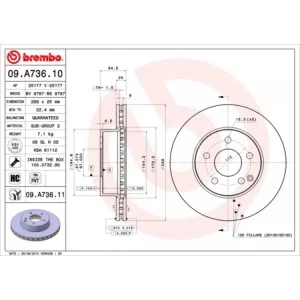 Тормозной диск Brembo 09.A736.11