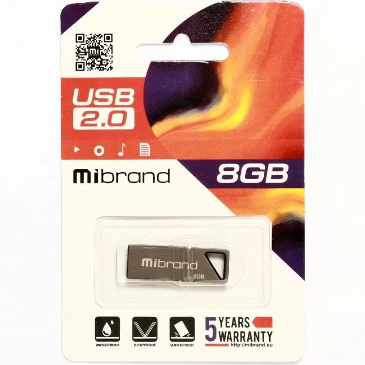 USB флеш накопичувач Mibrand 8GB Stingray Grey USB 2.0 (MI2.0/ST8U5G) ціна 227грн - фотографія 2