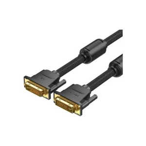 Кабель мультимедийный DVI to DVI 24+1pin 5.0m 2K 60Hz ferrite Vention (EAEBJ)