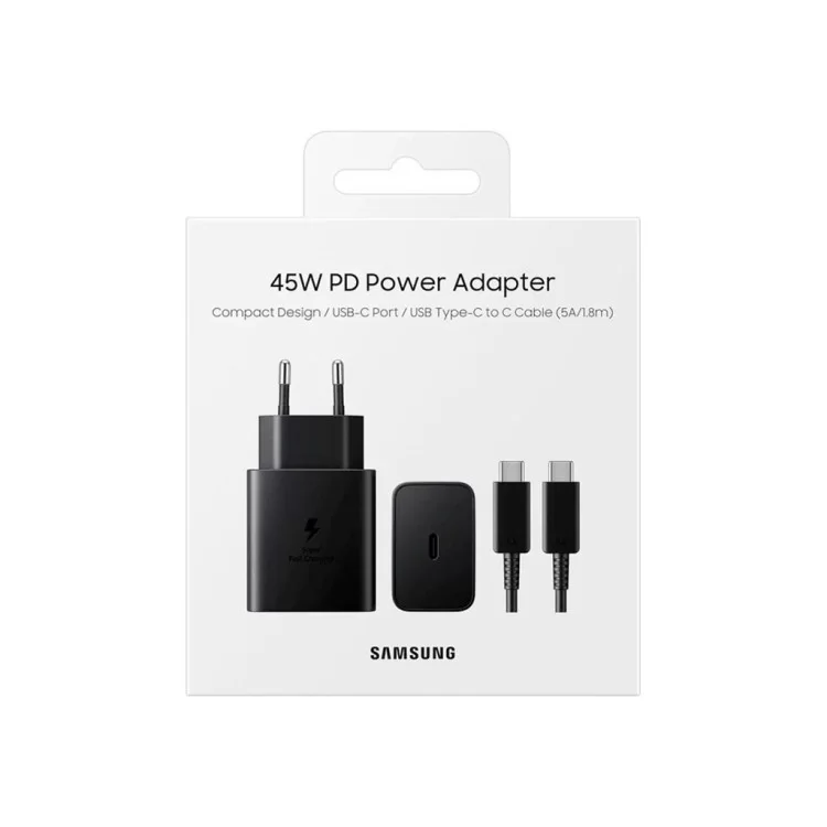 Зарядний пристрій Samsung 45W Compact Power Adapter (w C to C Cable) Black (EP-T4511XBEGEU) відгуки - зображення 5