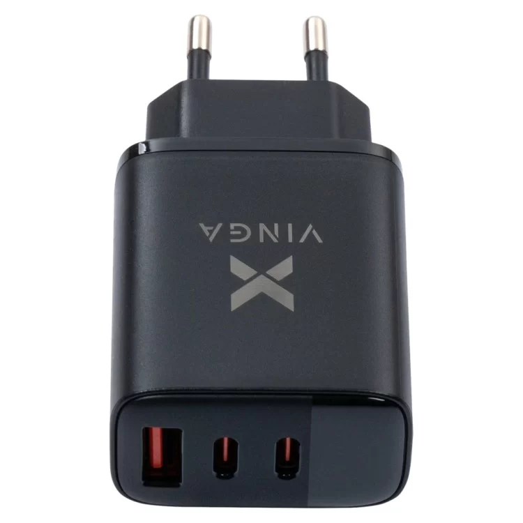 в продаже Зарядное устройство Vinga 2xUSB-C PD30W + USB-A QC30W Display 30W Max (VCR30ACCDB) - фото 3