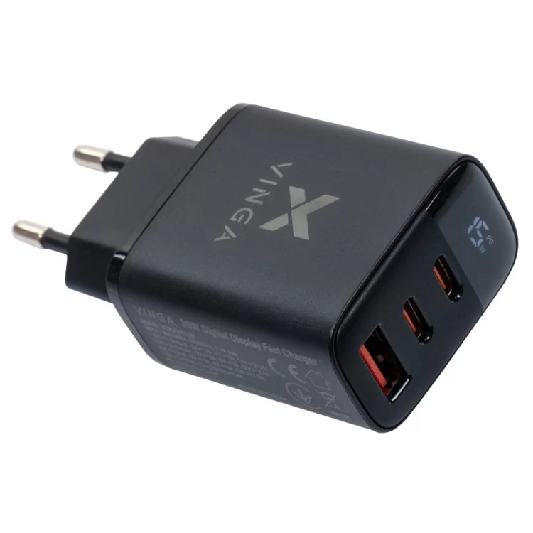 Зарядное устройство Vinga 2xUSB-C PD30W + USB-A QC30W Display 30W Max (VCR30ACCDB) инструкция - картинка 6