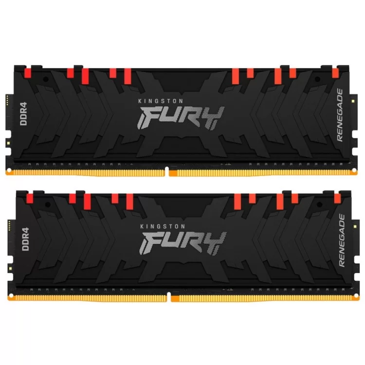 Модуль пам'яті для комп'ютера DDR4 16GB (2x8GB) 4600 MHz FURY Renegade RGB Black Kingston Fury (ex.HyperX) (KF446C19RBAK2/16)