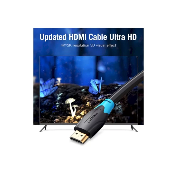 продаємо Кабель мультимедійний HDMI to HDMI 2.0m V2.0 4K 30Hz PVC Vention (AACBH) в Україні - фото 4