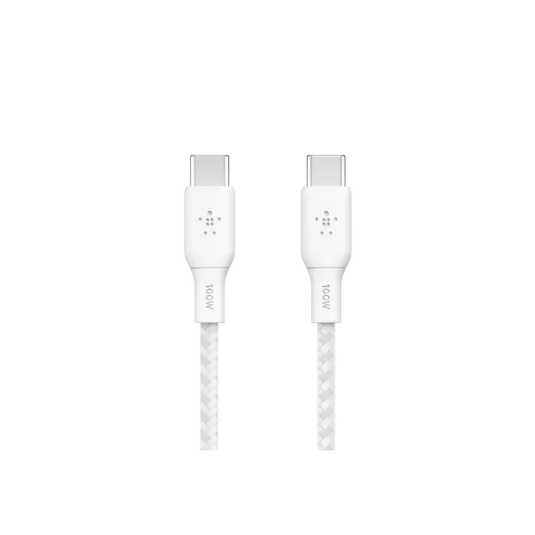 Дата кабель USB-C to USB-C 2.0m 100W white Belkin (CAB014BT2MWH) цена 845грн - фотография 2