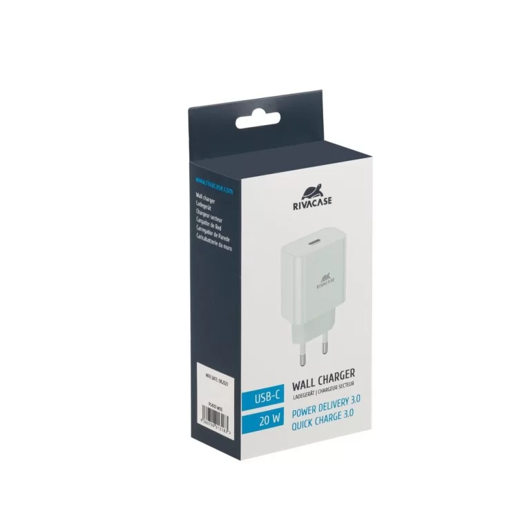 Зарядное устройство RivaCase 1xUSB Type-C PD 20 Вт white (PS4101 W00 (White)) цена 414грн - фотография 2