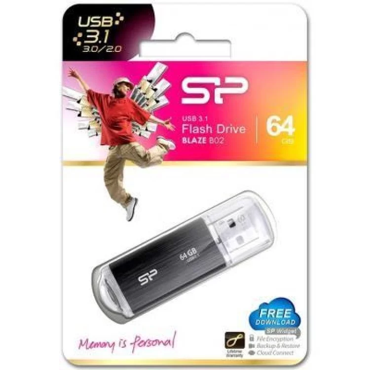 USB флеш накопитель Silicon Power 64GB Blaze B02 Black USB 3.1 (SP064GBUF3B02V1K) отзывы - изображение 5