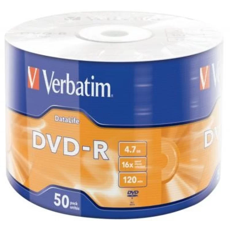 Диск DVD Verbatim 4.7Gb 16X Wrap-box 50pk Extra MATT SILVER (43791) цена 934грн - фотография 2