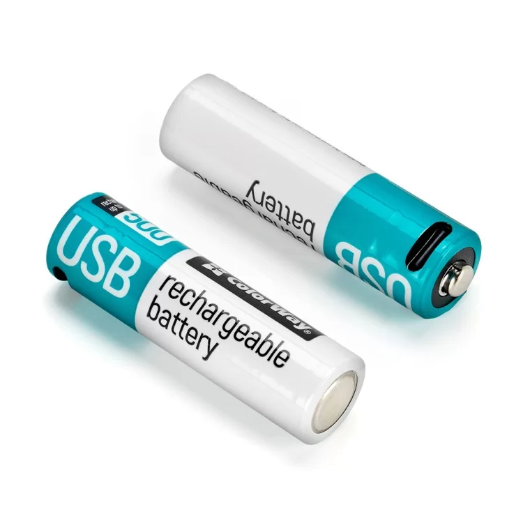 Аккумулятор ColorWay AA USB-С 2220 mAh 1.5V (2шт) (Li-Polymer) (CW-UBAA-10) цена 958грн - фотография 2