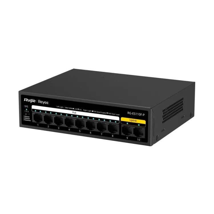 Комутатор мережевий Ruijie Networks RG-ES110F-P ціна 6 968грн - фотографія 2