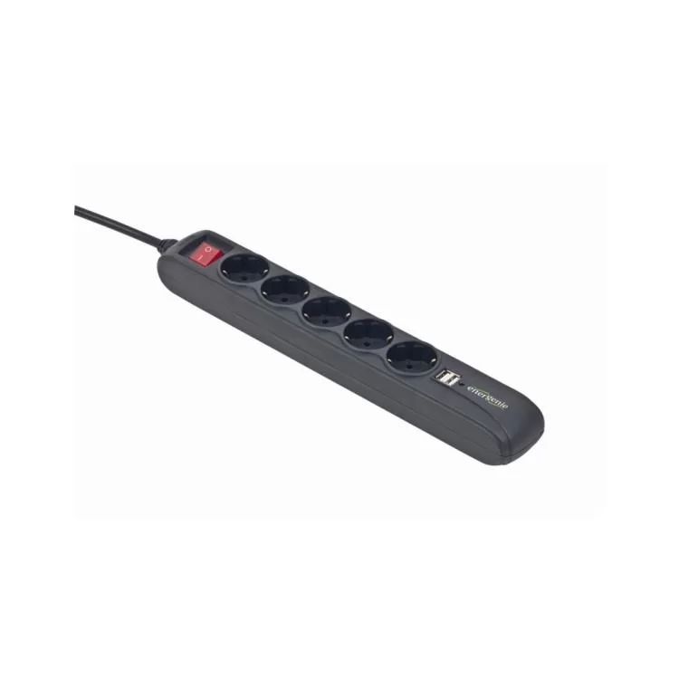 Мережевий фільтр живлення EnerGenie SPG5-U2-5 Power strip with USB charger, 5 sockets, (SPG5-U2-5)