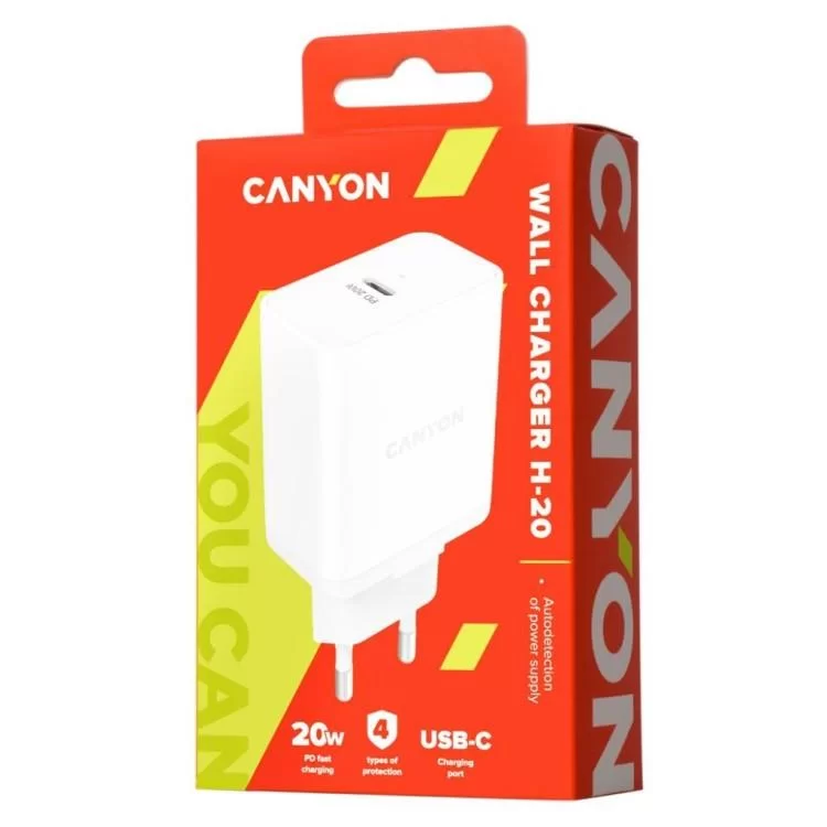 продаємо Зарядний пристрій Canyon PD 20W/QC3.0 18W WALL Charger with 1-USB A+ 1-USB-C (CNE-CHA20W03) в Україні - фото 4