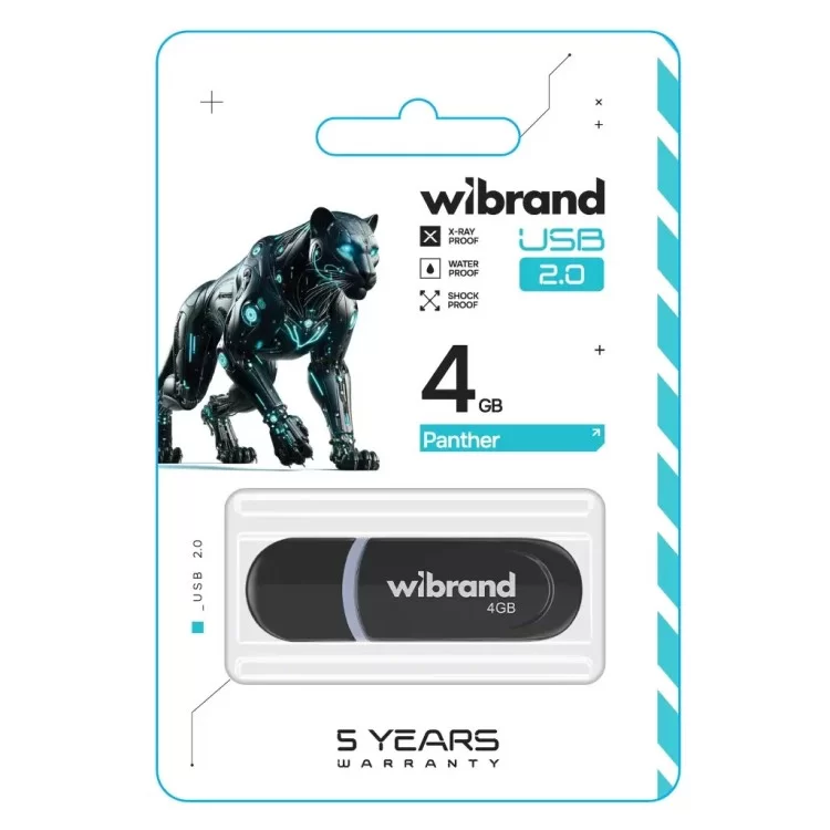 USB флеш накопитель Wibrand 4GB Panther Black USB 2.0 (WI2.0/PA4P2B) цена 174грн - фотография 2