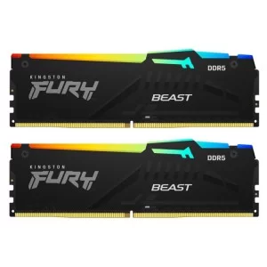 Модуль пам'яті для комп'ютера DDR5 64GB (2x32GB) 6000 MHz Beast RGB Kingston Fury (ex.HyperX) (KF560C30BBAK2-64)