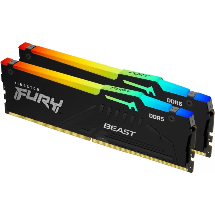 Модуль пам'яті для комп'ютера DDR5 64GB (2x32GB) 6000 MHz Beast RGB Kingston Fury (ex.HyperX) (KF560C30BBAK2-64) ціна 18 103грн - фотографія 2